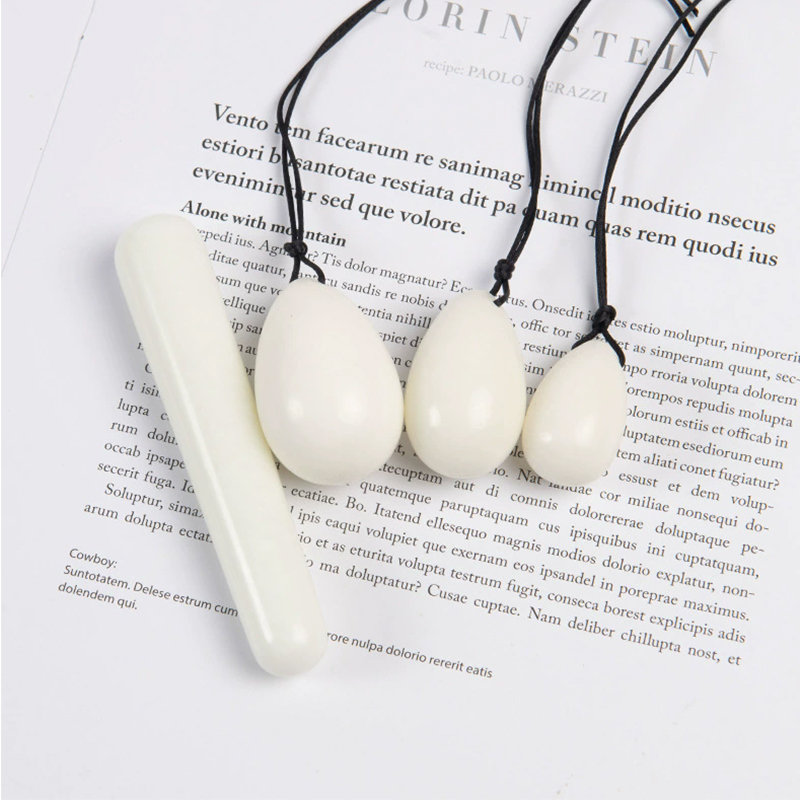 Healing Crystal Set - Set Telur Bor Giok Putih Bola