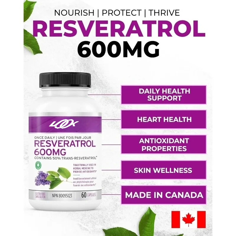 Longevity Health & Wellness Hotel - Kapsul Suplemen Resveratrol Aktif 600mg -