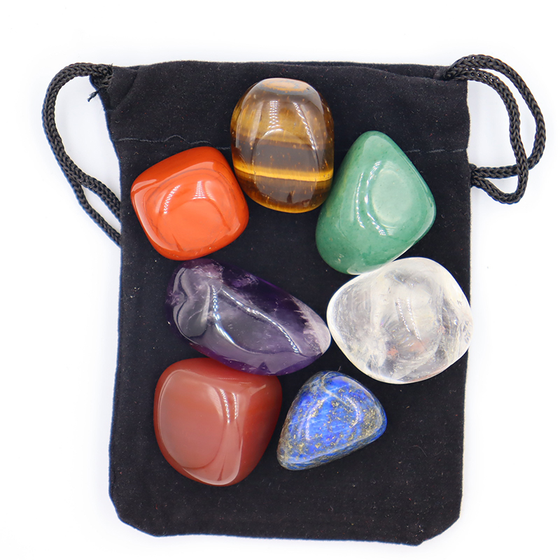 7 buah/set kristal alami Yoga  - Healing Crystal Set ulasan dan harga