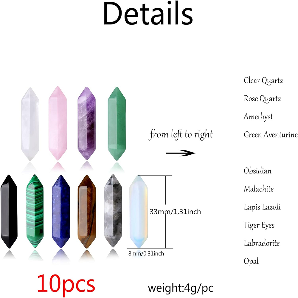 10 buah Set batu kristal penye - Healing Crystal Set ulasan dan harga