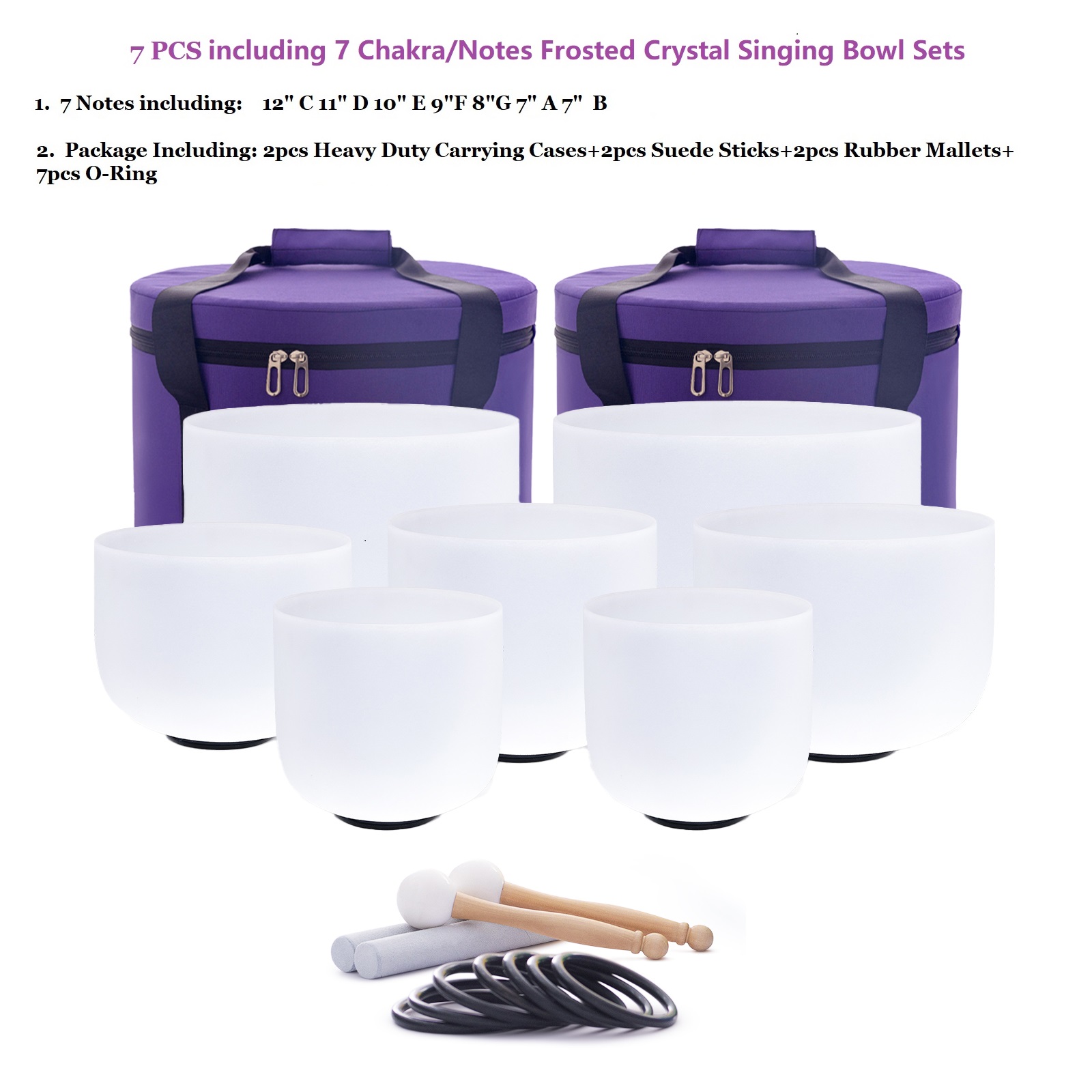 Hye-eun 7 buah mangkuk menyany - Healing Crystal Set ulasan dan harga