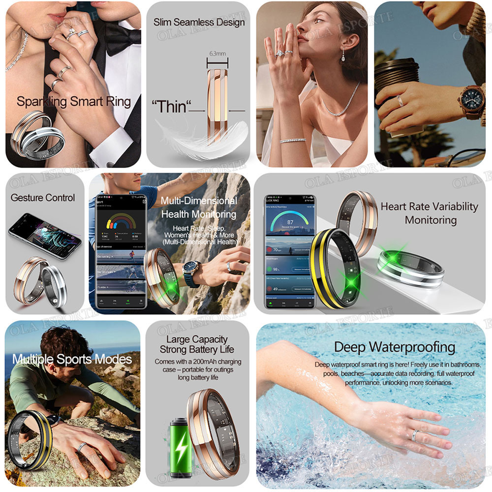 Cincin Pintar Tipis 6.3mm Baru - Blood Oxygen Monitor ulasan dan harga