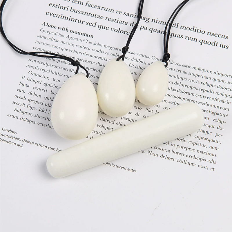 Set Telur Bor Giok Putih Bola  - Healing Crystal Set ulasan dan harga
